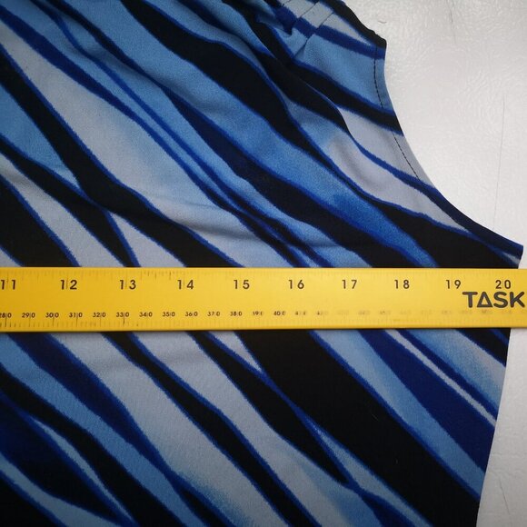 2 / $30.00 -Calvin Klein Ladies Size Large Blue & Black Cowl Neck Sleeveless Top - Picture 6 of 7